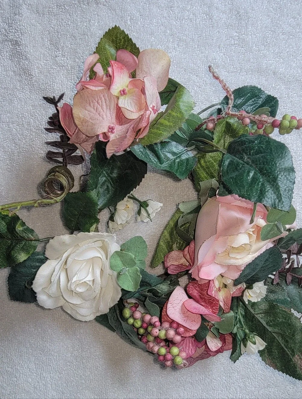 Artificial Pink and White Rose Floral Arrangement - Home Accents